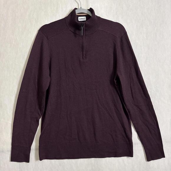 Smartwool Other - Smartwool Men's Size Medium Wine Red Merino Wool 1/4 Zip Long Sleeve Sweater